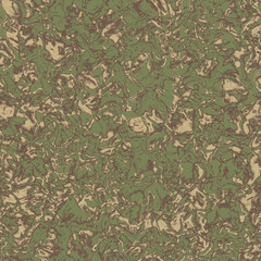 Camouflage print, wave tile, seamless ebru pattern. Military urban liquid marble camo texture.  Army or hunting green and brown colors. Wallpaper for textile and fabric. Illustration