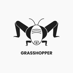 Grasshopper Logo Concept. Silhouette, Flat, Insect and Simple Logotype. Suitable for Logo, Icon, Symbol, Mascot and Sign