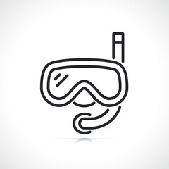underwater mask and scuba thin line icon