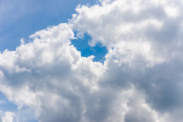 beautiful sparse clouds in the blue sky.Cloudscape.Sunny day. blue sky background with a tiny clouds.Cumulus cloud.