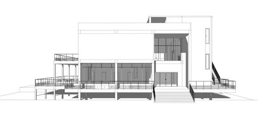 3D illustration of office building