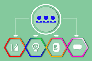 2D Digital Abstract Business Networking background