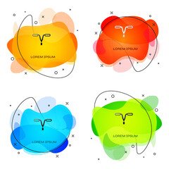 Black Bicycle handlebar icon isolated on white background. Abstract banner with liquid shapes. Vector