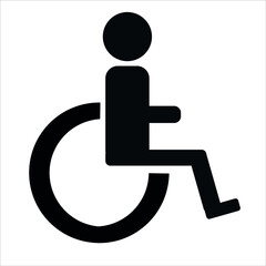 Vector disabled person icon in wheelchair