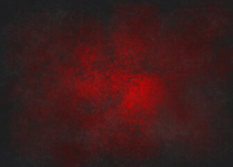 Abstract grunge watercolor background in red and black with a luminous center