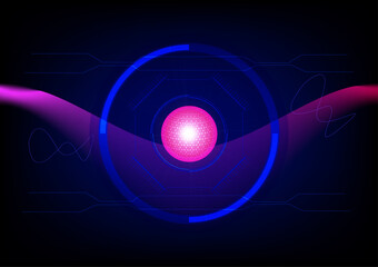 abstract background with glowing lines circles global space technology science spiral futuristic pattern digital art graphic design wallpaper vector illustration EPS10