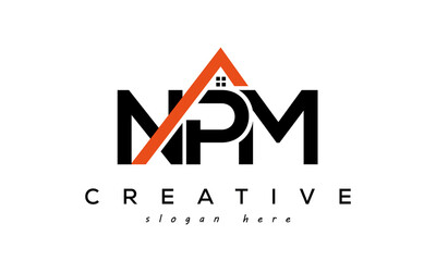 initial NPM letters real estate construction logo vector	