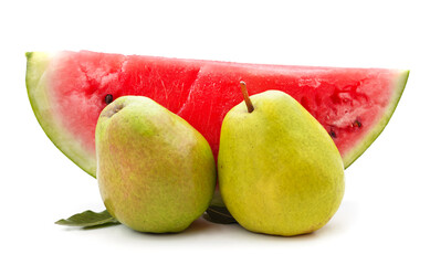 Watermelon with pears.