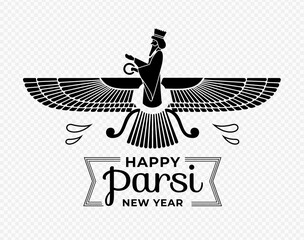 Parsi new year symbol vector. Zorostrian symbol illustration.