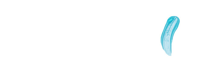 Blue liquid cream cosmetic spot texture isolated on white background