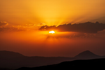 Beautiful sunset over the mountains