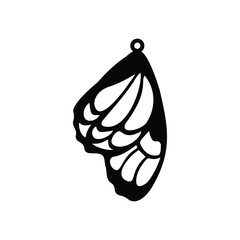 beautiful wings butterfly earring vector illustration design