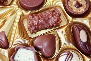 sweet chocolate candies with filling