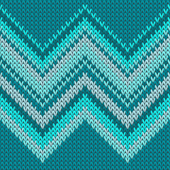 Obraz premium Vintage zig zal lines christmas knit geometric