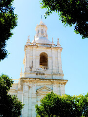 famous Sao Vicente de Fora church in Lisbon from the 17th century (flower frame), Bell tower