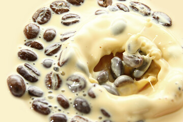 Milk and coffee bean