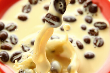 Milk and coffee bean