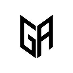 initial letters monogram logo black GA