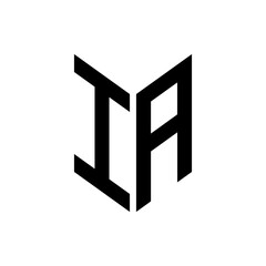 initial letters monogram logo black IA
