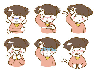 具合の悪い太った幼い少女