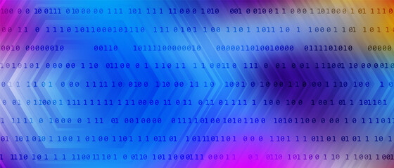 0 1 matrix digits big data tech vector background with fluid gra © SunwArt