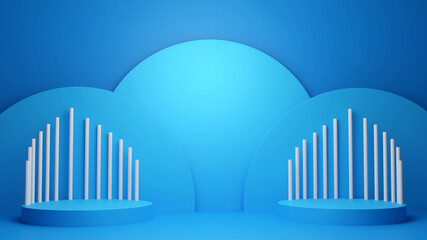 3d rendering podium for product placement and editable color