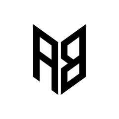 initial letters monogram logo black AB