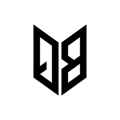 initial letters monogram logo black QB