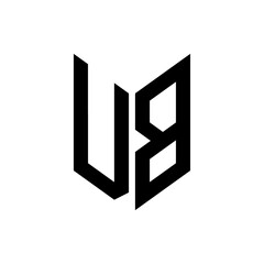 initial letters monogram logo black VB