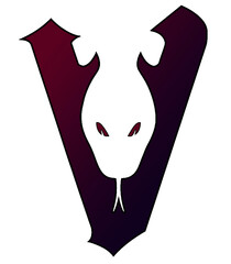 V Letter Viper Snake Gradient EPS Logo Illustration Vector 