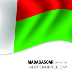 Madagascar independence day with flag vector illustration.