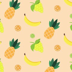 Orange color pattern. Summer pattern. Fruits illustration 