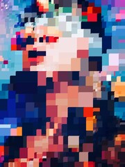 Abstract Colorful Geometrical Artwork Poster,Abstract Graphical Painting Art Background Texture,Modern Conceptual Art,Synthwave Aesthetic Vaporwave Poster Print,3D Rendering,
3D Illustration