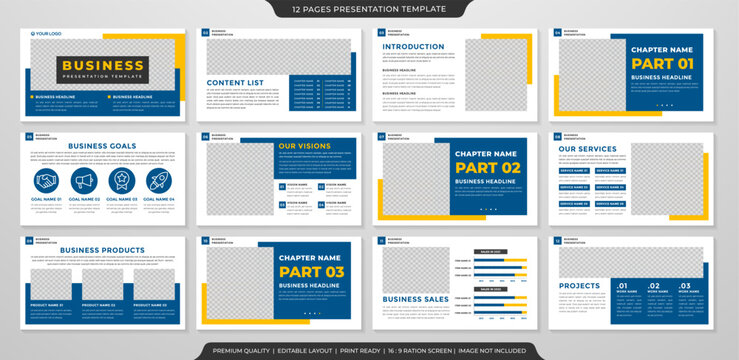 business presentation layout template with modern and minimalist concept  