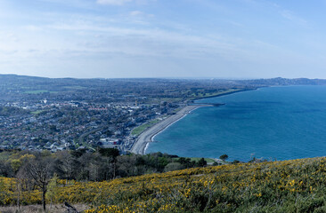 Scenic view from the summit of Bray Head, County Wicklow, Ireland.