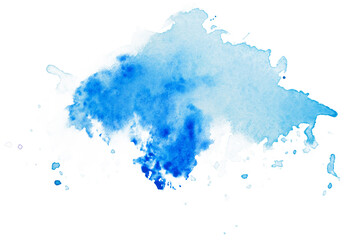 Naklejka na ściany i meble Watercolor stain blue paint drops