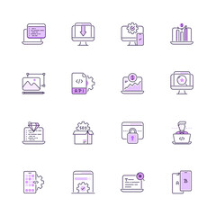 Outline icons design-Seo and Development