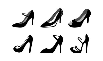 set template high heels vector