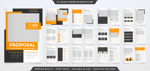 Naklejka na ściany i meble set of a4 business brochure template with abstract style and modern layout