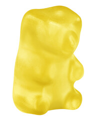 Colorful jelly gummy bear, isolated on white background, clipping path, full depth of field