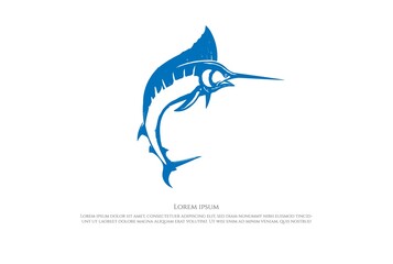 Jumping Marlin Sword Fish for Angler Fishing Sport Club Logo Design Vector