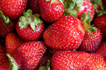 Ripe homemade strawberries background