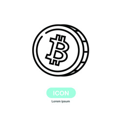 bitcoin, BTC icon vector isolated on white background.
