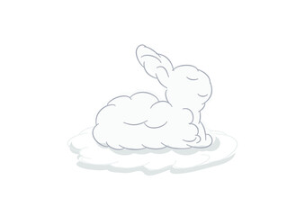 rabbit cloud vector isolated on white background ep16