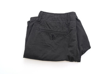 black short pant fold on white background