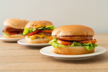 chicken burger with sauce on plate