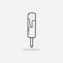 Hand drawn Ice cream icon Design Template. Illustration vector graphic. doodle ice cream print. Perfect for for cafe menu, card, birthday card decoration.