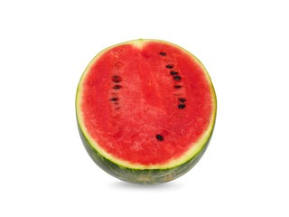 fresh watermelon halves on a white background