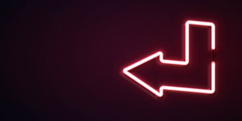 Vector realistic isolated neon sign of Arrow logo with copy space for decoration and template covering.