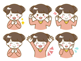 太った幼い少女の楽しい表情